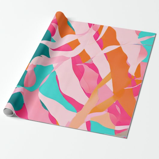 Soft Dreams: Abstracte pastelpatronen Cadeaupapier (Uitgerold)