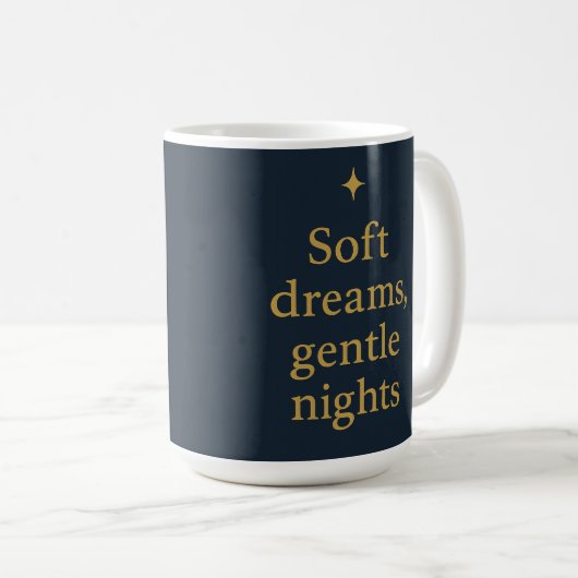 Soft Dreams, Gentle Nights – Minimalist Night Koffiemok (Voorkant rechts)
