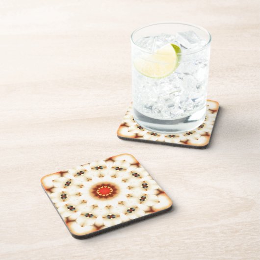 Soft Dreamweaver Cream Floral Pattern Bier Onderzetter (Rechterzijde)