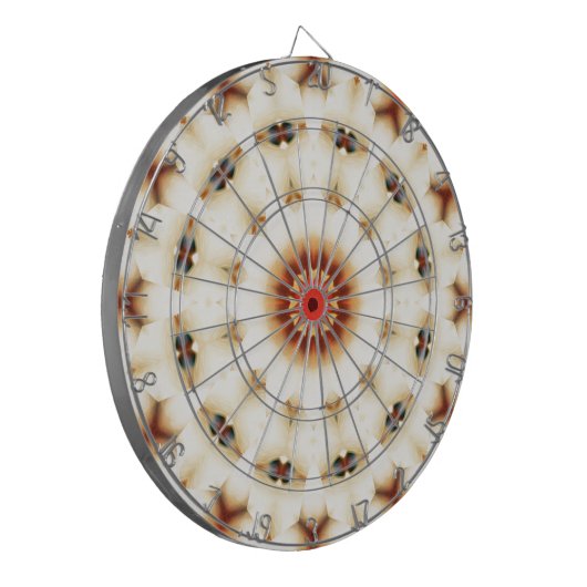 Soft Dreamweaver Cream Floral Pattern Dartbord (Voorkant Links)