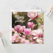 Soft Dreamy Magnolia spring greeting Kaart (Voorkant / Achterkant in situ)