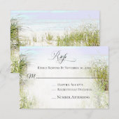 *~ Soft Dune Beach Grass Fotobruiloft RSVP Kaartje (Voorkant / Achterkant)