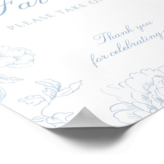 Soft Dusty Blue Chinoiserie Favors Poster (Hoek)