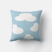 Soft Dusty Blue Cloud Print Square Sierkussen (Achterkant)