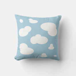 Soft Dusty Blue Cloud Print Square Sierkussen