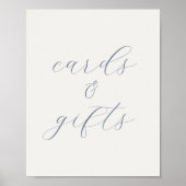 Soft Dusty Blue Wedding Cards and Gifts Sign Poster (Voorkant)