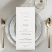Soft Dusty Blue Wedding Menu