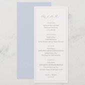 Soft Dusty Blue Wedding Menu (Voorkant / Achterkant)