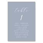Soft Dusty Blue Wedding Seating Chart Kaart (Achterkant)