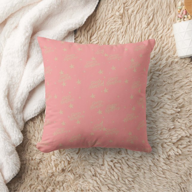 Soft Dusty Pink Gold Stars Sierkussen (Deken)