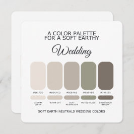 Soft Earth Wedding Color Palette Card Kaart