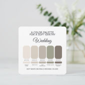 Soft Earth Wedding Color Palette Card Kaart (Staand voorkant)