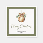 Soft Earthy Christmas Bauble Personalized Napkins Servet (Voorkant)