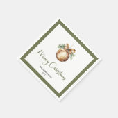 Soft Earthy Christmas Bauble Personalized Napkins Servet (Hoek)