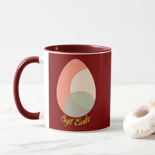 Soft Easter – Pastel Egg Illustration - caneca Mok (Met donut)