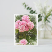 Soft Edged Pink Peonies Moederdag Briefkaart (Staand voorkant)