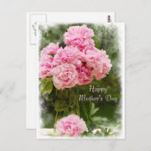 Soft Edged Pink Peonies Moederdag Briefkaart (Voorkant / Achterkant)