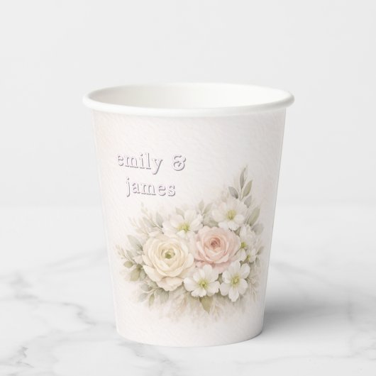 Soft Editorial Botanical Wedding Papieren Bekers (Achterkant)