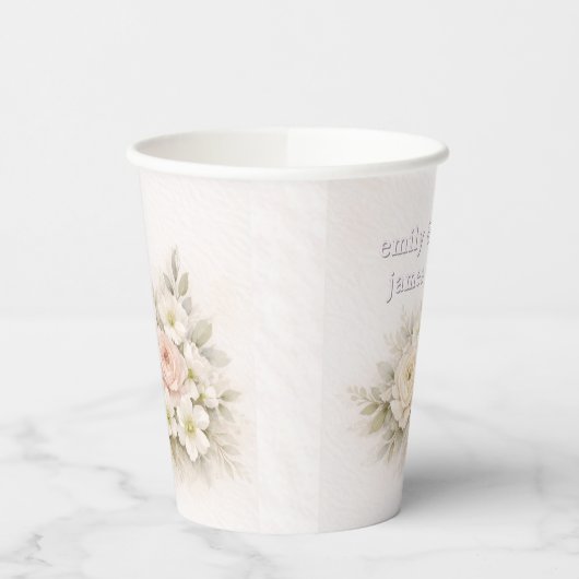 Soft Editorial Botanical Wedding Papieren Bekers (Links)