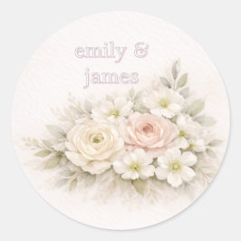 Soft Editorial Botanical Wedding Ronde Sticker
