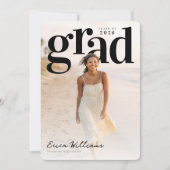 Soft Editorial Grad PhotoPop Graduation Kaart (Voorkant)