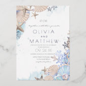 Soft Elegant Ocean Beach bruiloft uitnodiging (Voorkant)