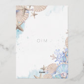 Soft Elegant Ocean Beach bruiloft uitnodiging (Achterkant)