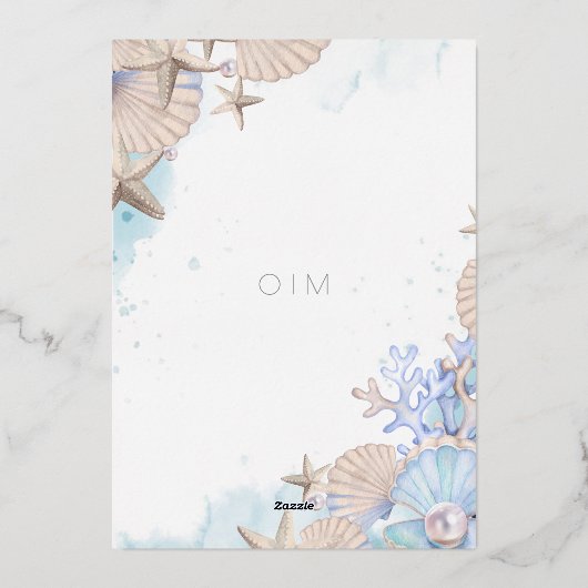 Soft Elegant Ocean Beach bruiloft uitnodiging (Achterkant)