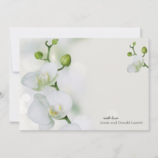 Soft Elegant Orchid Bedankkaart (Achterkant)