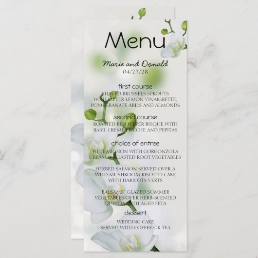 Soft Elegant Orchid Menu (Voorkant / Achterkant)