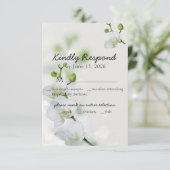 Soft Elegant Orchid RSVP Kaartje (Staand voorkant)