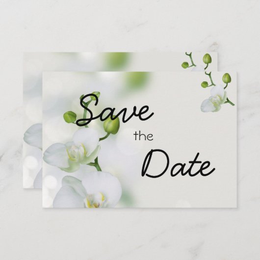 Soft Elegant Orchid Save The Date (Voorkant / Achterkant)