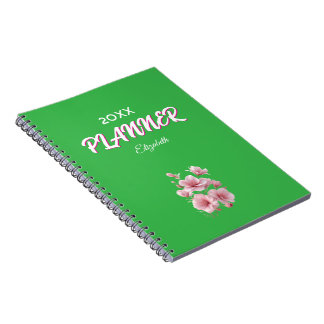 Soft Elegant Pink Floral Personalized Notitieboek