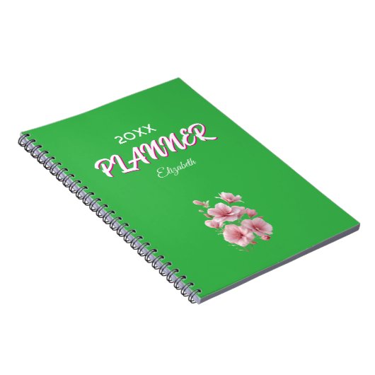 Soft Elegant Pink Floral Personalized Notitieboek (Rechterzijde)