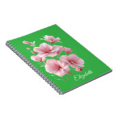 Soft Elegant Pink Floral Personalized Notitieboek (Rechterzijde)