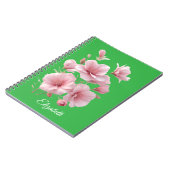 Soft Elegant Pink Floral Personalized Notitieboek (Linkerzijde)
