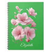 Soft Elegant Pink Floral Personalized Notitieboek (Voorkant)