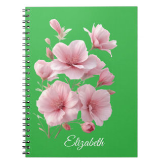 Soft Elegant Pink Floral Personalized Notitieboek
