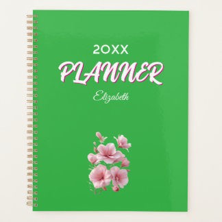 Soft Elegant Pink Floral Personalized Planner