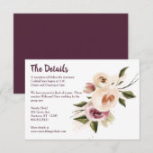 Soft Elegant Rozen Burgundy Cream Lijst Informatiekaartje (Voorkant / Achterkant)