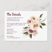 Soft Elegant Rozen Burgundy Cream Lijst Informatiekaartje (Voorkant)