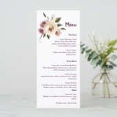 Soft Elegant Rozen Burgundy Cream Lijst Menu (Staand voorkant)