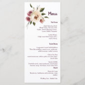 Soft Elegant Rozen Burgundy Cream Lijst Menu (Voorkant)