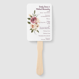 Soft Elegant Rozen Burgundy Cream Lijst Program Handwaaier