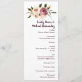 Soft Elegant Rozen Burgundy Cream Lijst Programmakaart (Voorkant)