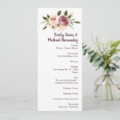 Soft Elegant Rozen Burgundy Cream Lijst Programmakaart (Staand voorkant)