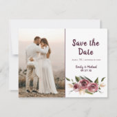 Soft Elegant Rozen Burgundy Cream Lijst Save The Date (Voorkant)