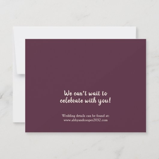 Soft Elegant Rozen Burgundy Cream Lijst Save The Date (Achterkant)