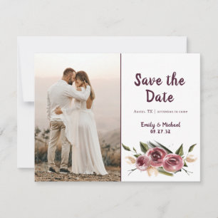 Soft Elegant Rozen Burgundy Cream Lijst Save The Date
