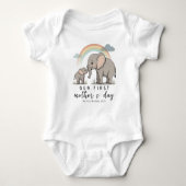Soft Elephant Baby Mom Love First Mothers Day Art Romper (Voorkant)